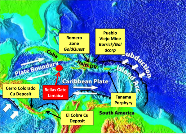 Jamaica, part of a prolific regional plate subduction zone