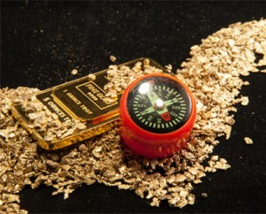 Gold with compass