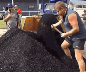 Coal shovelling championships in Tasmania