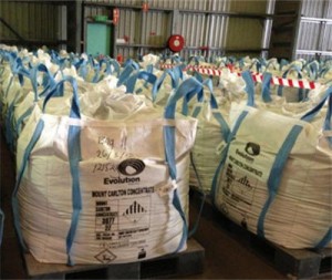 Bagged silver concentrate