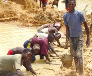 Alluvial diamond miners