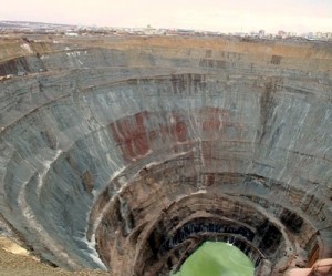 Olympic flame lights up famous Russian diamond mine ahead of spacewalk