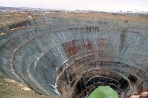 Olympic flame lights up famous Russian diamond mine ahead of spacewalk