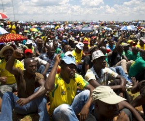 South African platinum miners review wage demands, will march in Pretoria as strike, talks, go on
