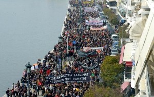 Thousands stand up for Canadian mine threatened with closure in Greece