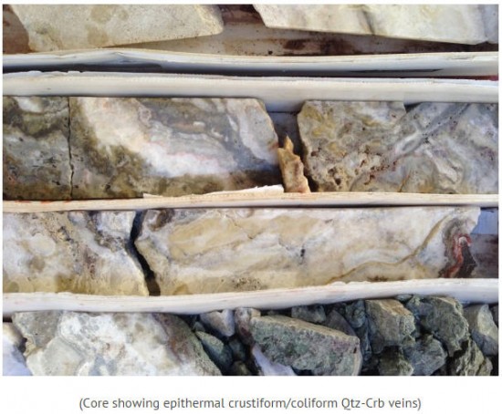 Canarc Resource Corp site trip - core showing epithermal crustiform ...