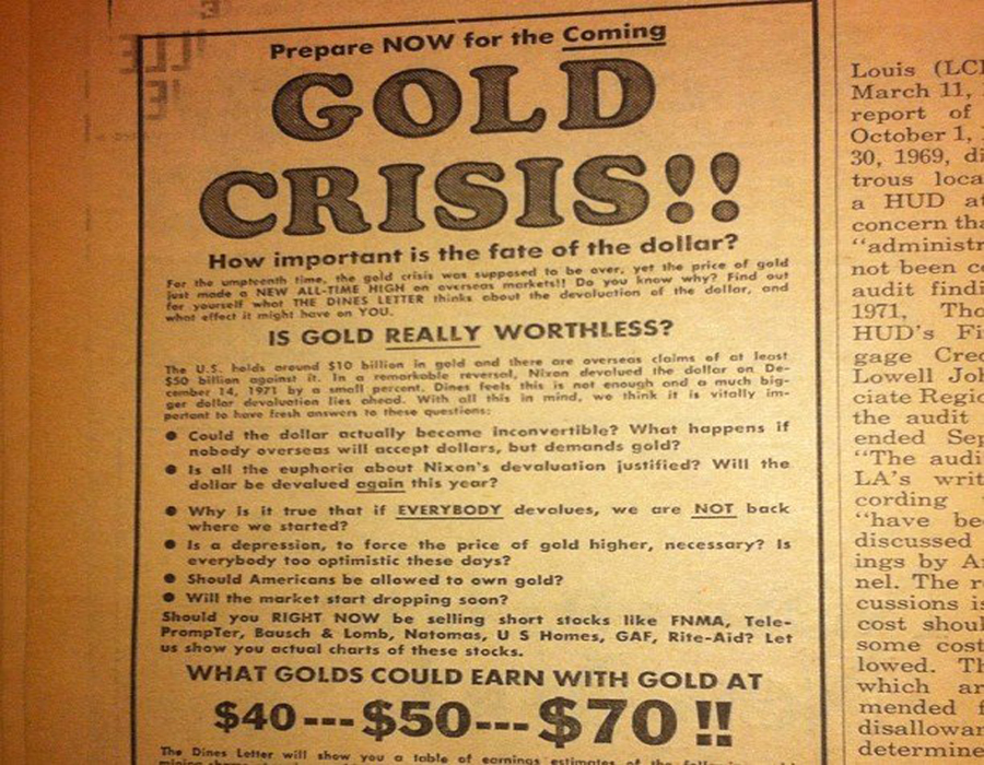 Three times the gold price collapsed