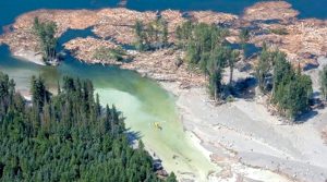Aerial view of Mount Polley tailings-dam breach, August 2014 BIV files