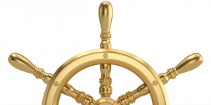 Gold ship wheel