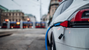 Electric car charging.