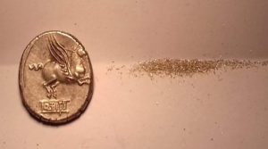 Sampling a Roman Republican denarius for chemical analysis