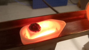 A specimen after burning in the lime kiln