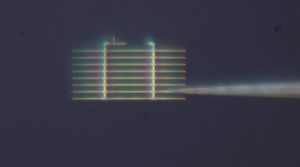 Microscope photograph of a device that could jumpstart work toward the quantum internet