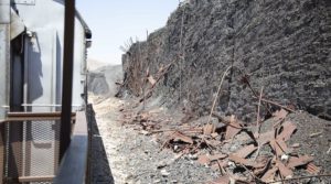 Slag pile from copper smelting