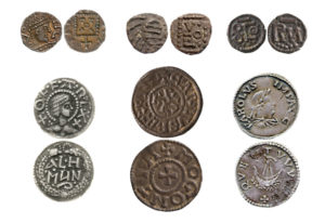 A selection of the Fitzwilliam Museum coins which were studied, including coins of Charlemagne and Offa. Photo by The Fitzwilliam Museum, University of Cambridge