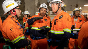 Members of Anglo American's Board at the Venetia diamond mine in South Africa in 2023.